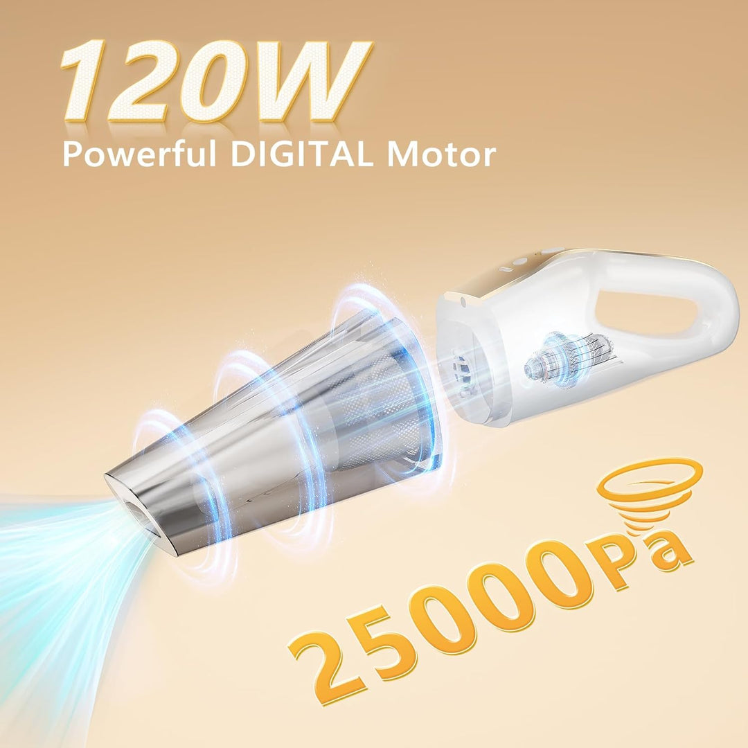 EVARY 9500Pa Akku Handstaubsauger mit 6000mAh PowerAkku & Waschbarem HEPA Doppelfilter-Kabelloser Na
