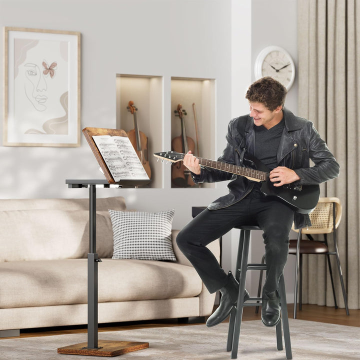 IBUYKE Beistelltisch C Form, 360° Rotierbarer/Höhenverstellbar/Flip Sofatisch, Couchtisch für schmal
