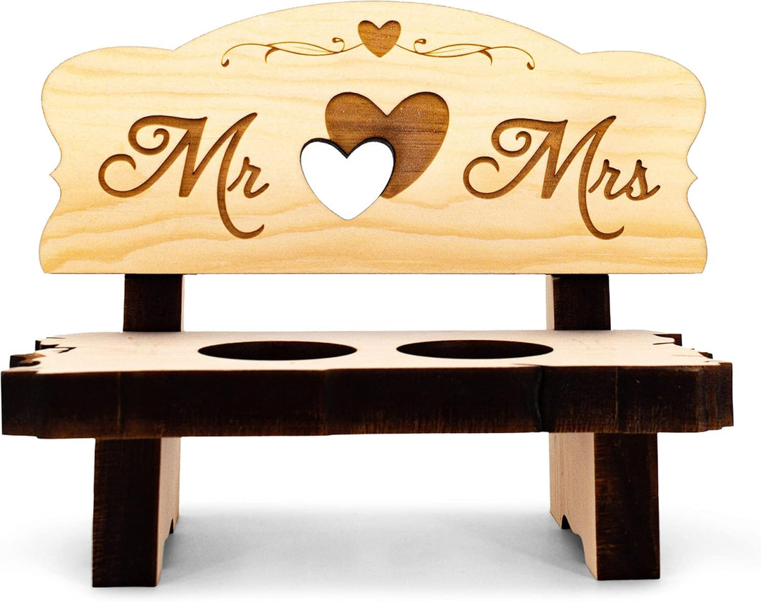 sagl.tirol Holz Schnapsbank mit Gravur [100% Natur] Mr und Mrs Geschenke I Hochzeitsgeschenke für Br