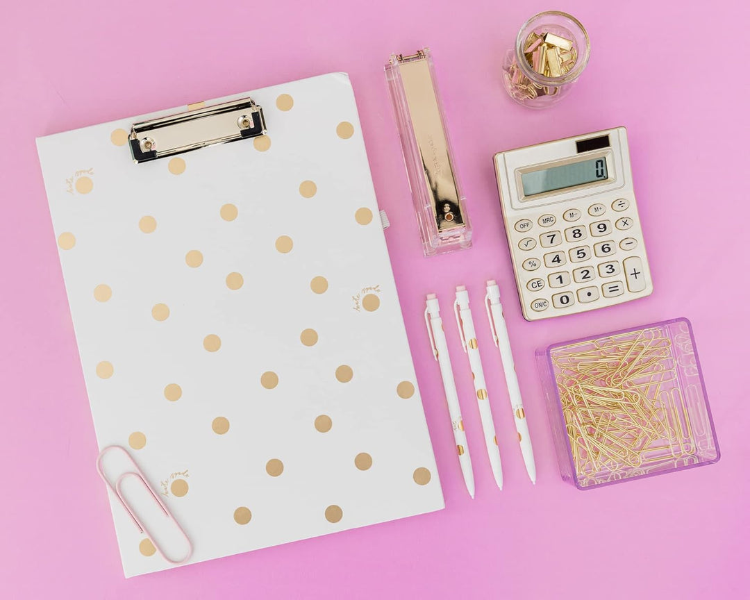 Kate Spade New York Clipboard Folio with Low Profile Clip, Professional Padfolio Includes Lined Note