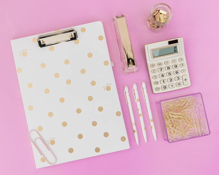 Kate Spade New York Clipboard Folio with Low Profile Clip, Professional Padfolio Includes Lined Note