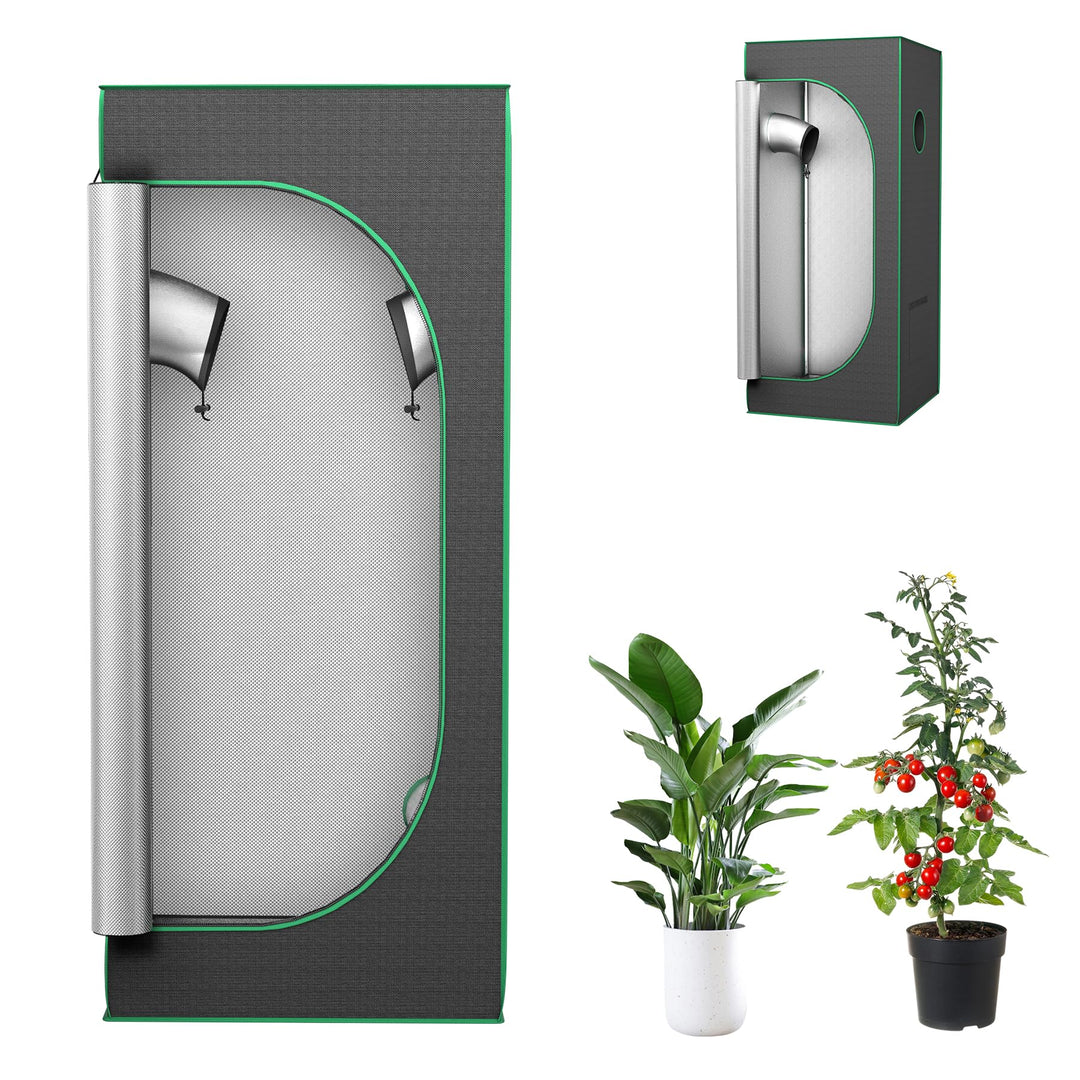 Growzelt Pflanzenzuchtzelt Indoor Anbauzelt 60x60x140 cm Grow Tent mit Reflektierender Innenfolie 60