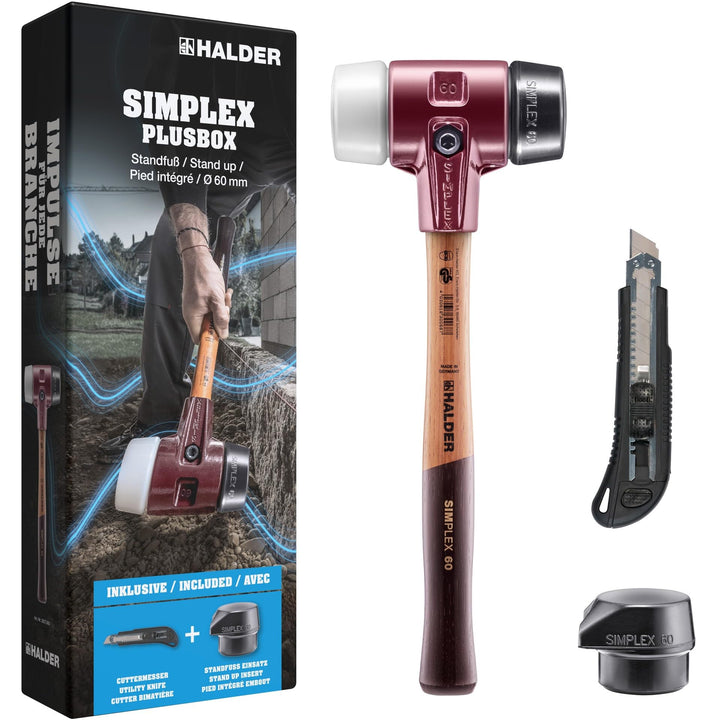 Simplex-Plusbox Starterkit, Simplex-Schonhammer D60, Gummikomposition/Superplastik, mit Tempergussge