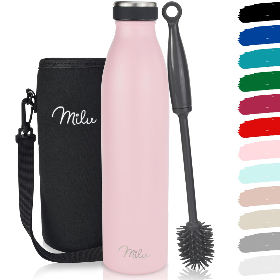 Milu Thermoflasche 350ml 500ml 750ml 1L 1,5L Isolierte Edelstahl Trinkflasche, Thermoskanne Auslaufs