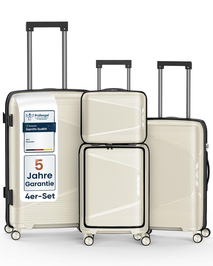 Leichter Hartschalen-Reisekoffer Set 4-teilig, Koffer Set mit TSA-Schloss, Doppelreissverschluss, Do