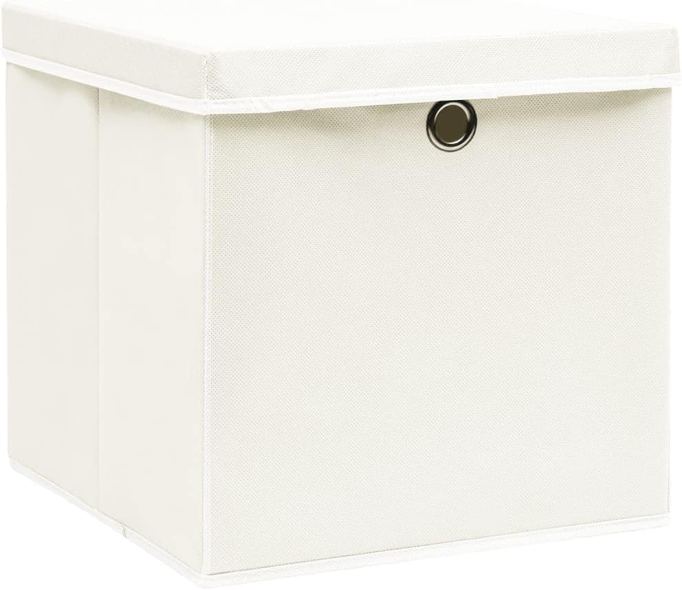 WIFESE 4 Stück Aufbewahrungsbox Mit Deckel 32X32X32 cm Faltbox Mit Fingerloch Storage Boxes Faltbare
