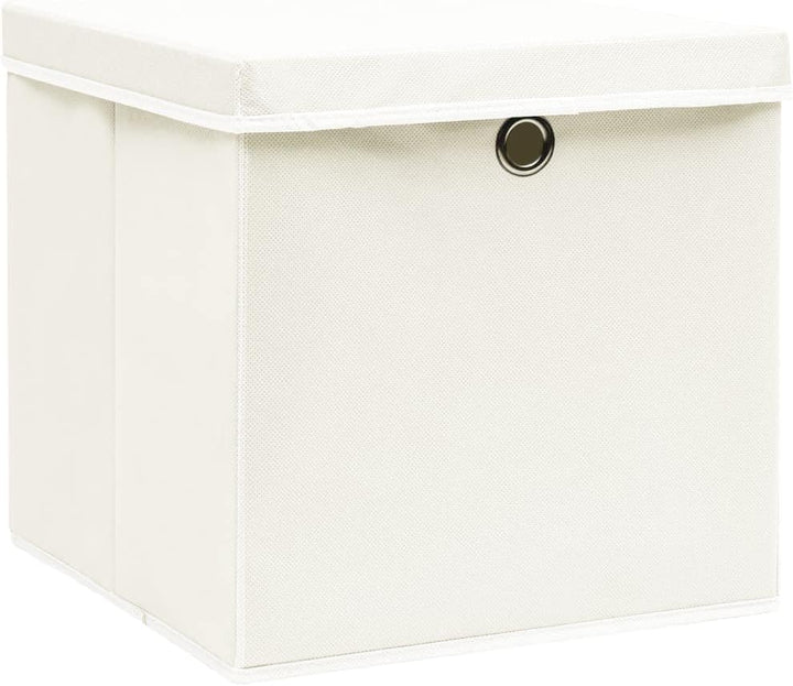WIFESE 4 Stück Aufbewahrungsbox Mit Deckel 32X32X32 cm Faltbox Mit Fingerloch Storage Boxes Faltbare