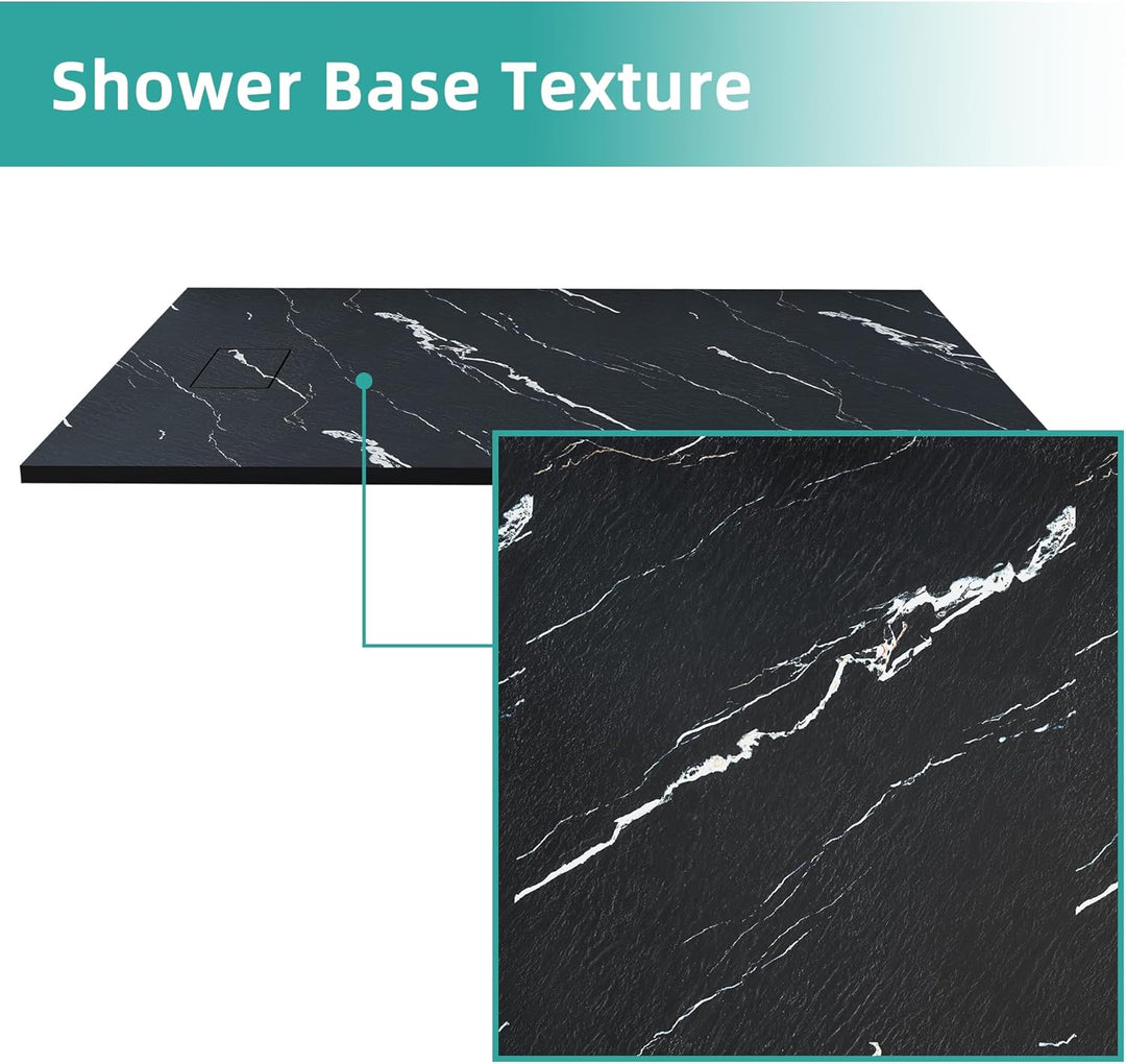 Duschwanne 140x90 cm SMC Flache Antirutsch Schieferoptik Duschtasse, 26mm Zuschneidbare Brausewanne
