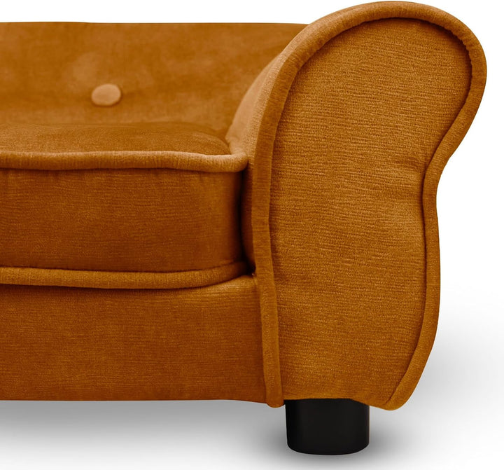 MG Design Haustiersofa in Orange – stabiles Holzgestell, weich gepolstert, pflegeleicht – Hundesofa