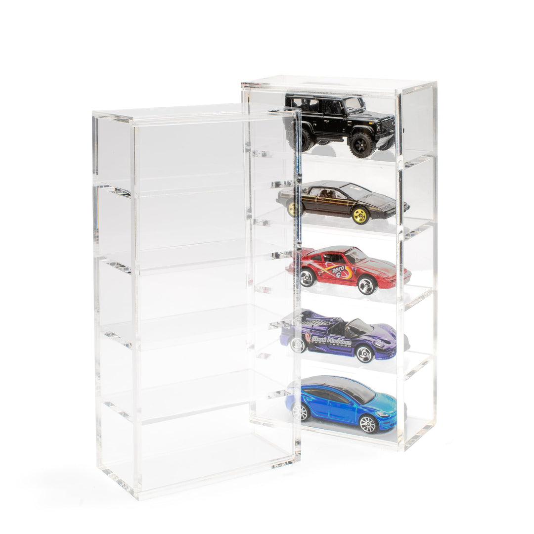 Friki Monkey Vitrine für Hot Wheels Loose mit 5 Höhen, Acrylvitrine für Hot Wheels, Vitrine für Auto