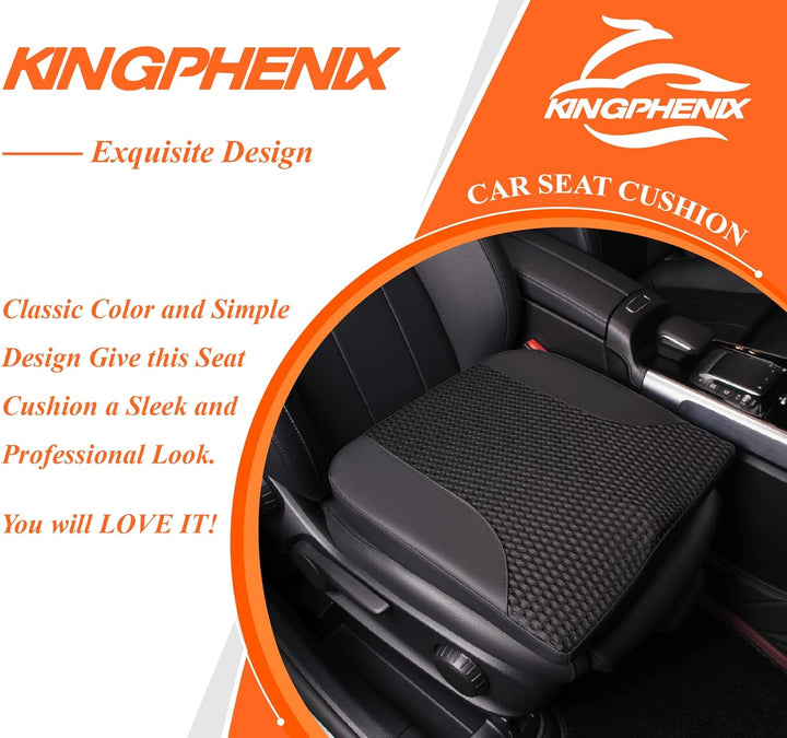 kingphenix Autositzkissen aus Memory Foam – Erhöht die Sitzhöhe, lindert Rückenschmerzen – Ideal für