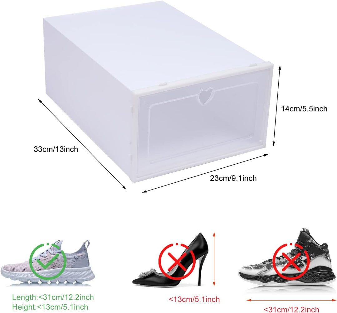 Schuhkarton Schuhboxen, Schuhaufbewahrung Kunststoffbox, 20er-Set Transparent Schuhaufbewahrung Schu