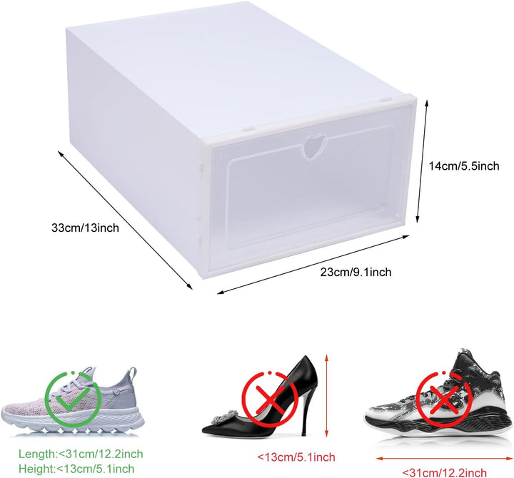 Schuhkarton Schuhboxen, Schuhaufbewahrung Kunststoffbox, 20er-Set Transparent Schuhaufbewahrung Schu