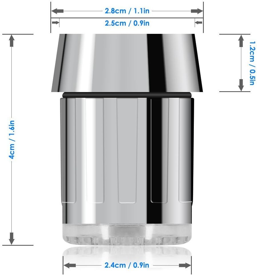 3-Farben temperaturempfindliche Farbverlauf LED-Licht Küche Bad Wasserhahn Wasser Duschkopf Kinder H