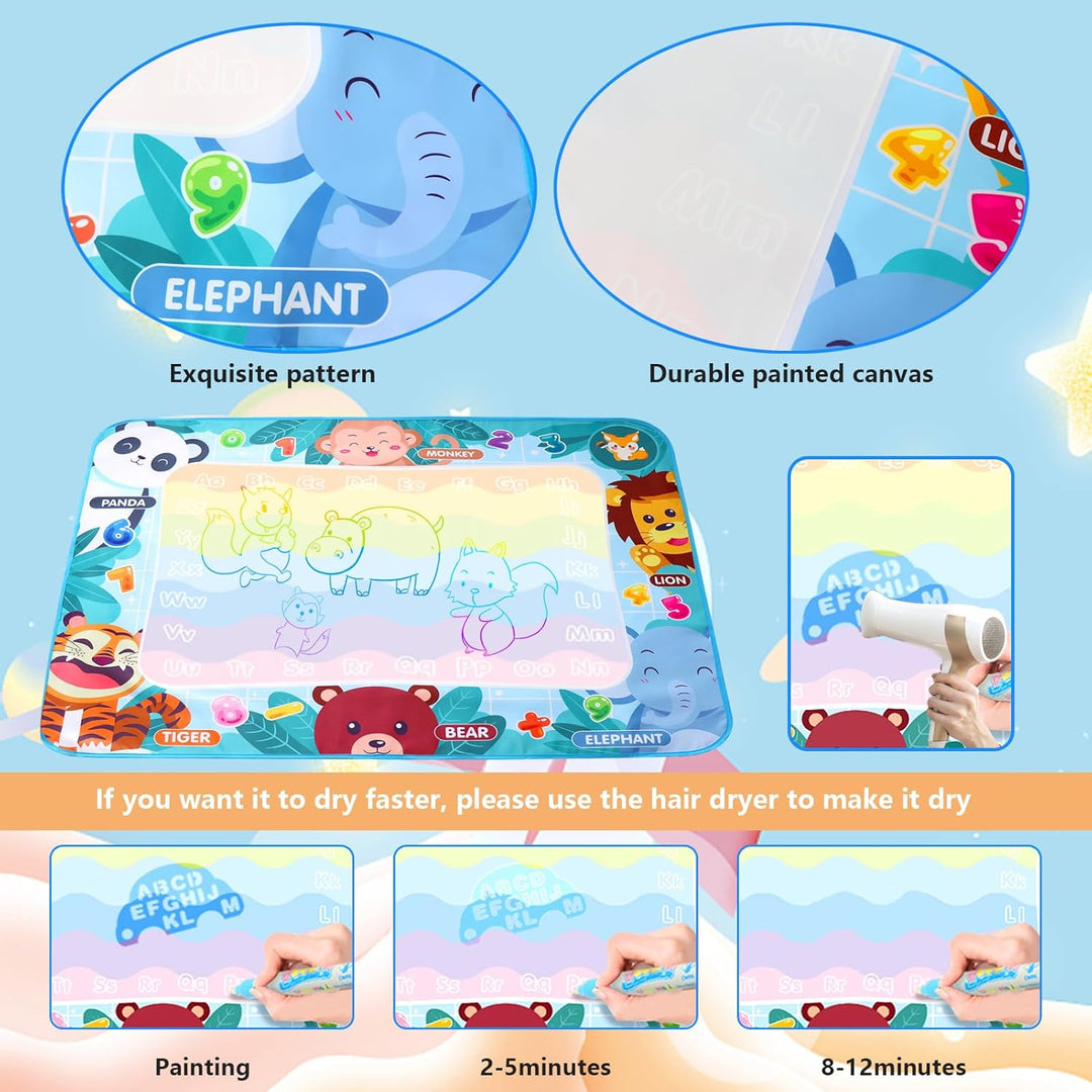 LEcylankEr Wasser Doodle Matte 120x90cm, Gross Aqua Doodle Wassermalmatte XXL, Magic Doodle Malmatte