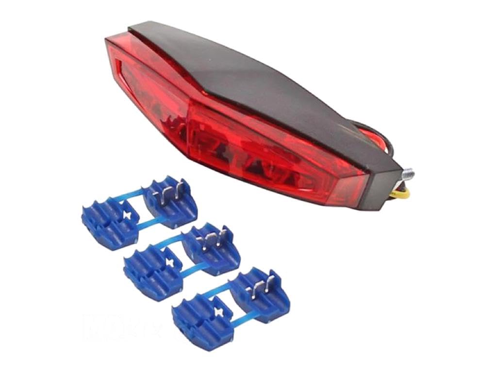 Streetparts24 Universal LED Rücklicht Bremslicht 12V Rot E-Geprüft für Roller, Motorrad, Enduro, Mot