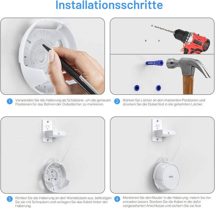XLTTYWL Deco WiFi 7 Wandhalterungs-Set, Deco BE23/BE25/BE3600/BE5000 Router-Halterung, optimiert Pla