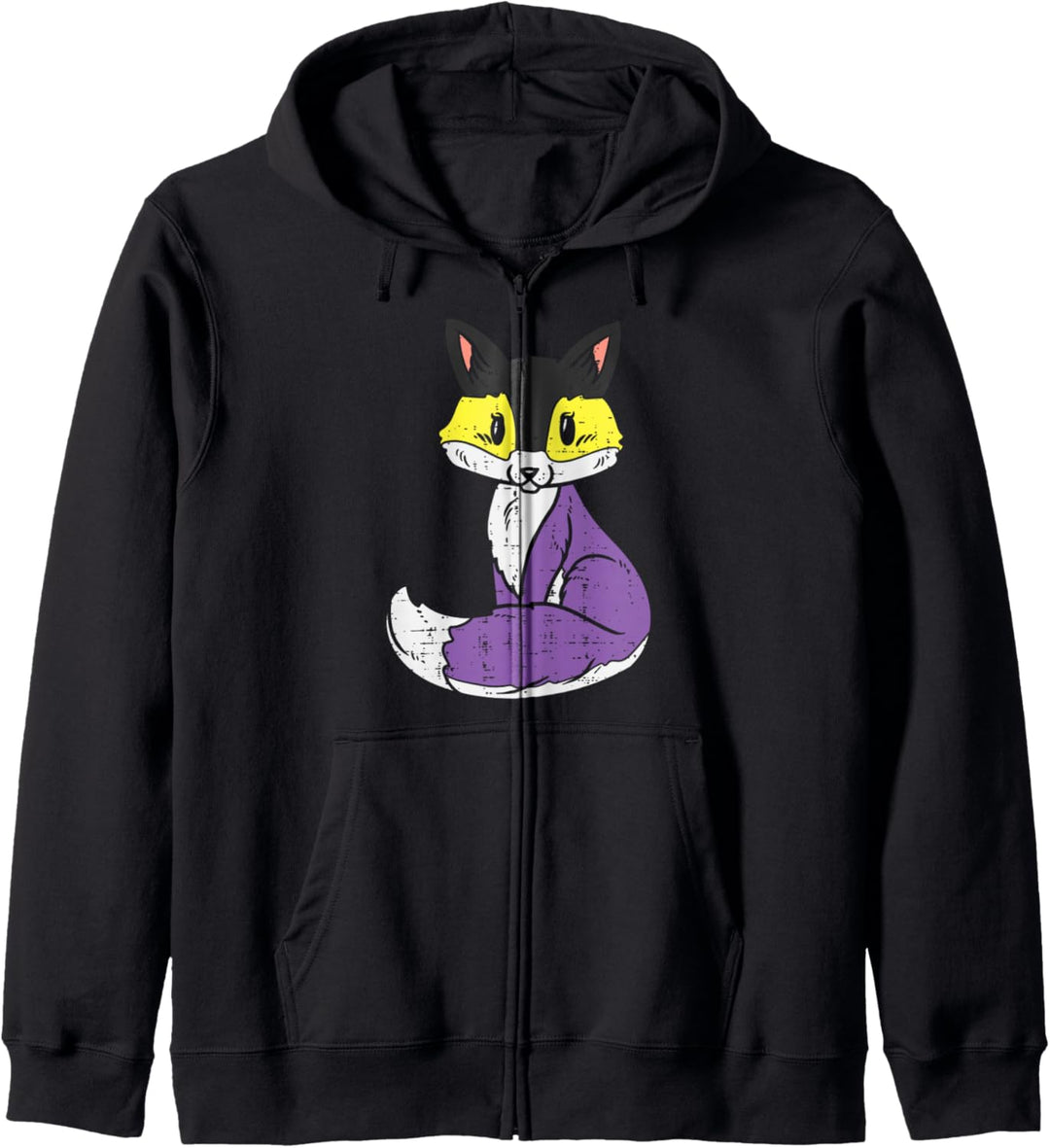 Fox Animal LGBTQ Non-Binary Flag Genderqueer Enby NB Kapuzenjacke