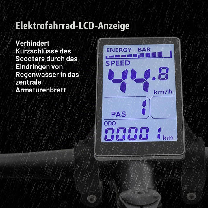 Elektrofahrrad LCD Display, 24V 36V 48V 60V 5-polig Elektrofahrrad-LCD-Messgerät mit Wasserdichter S