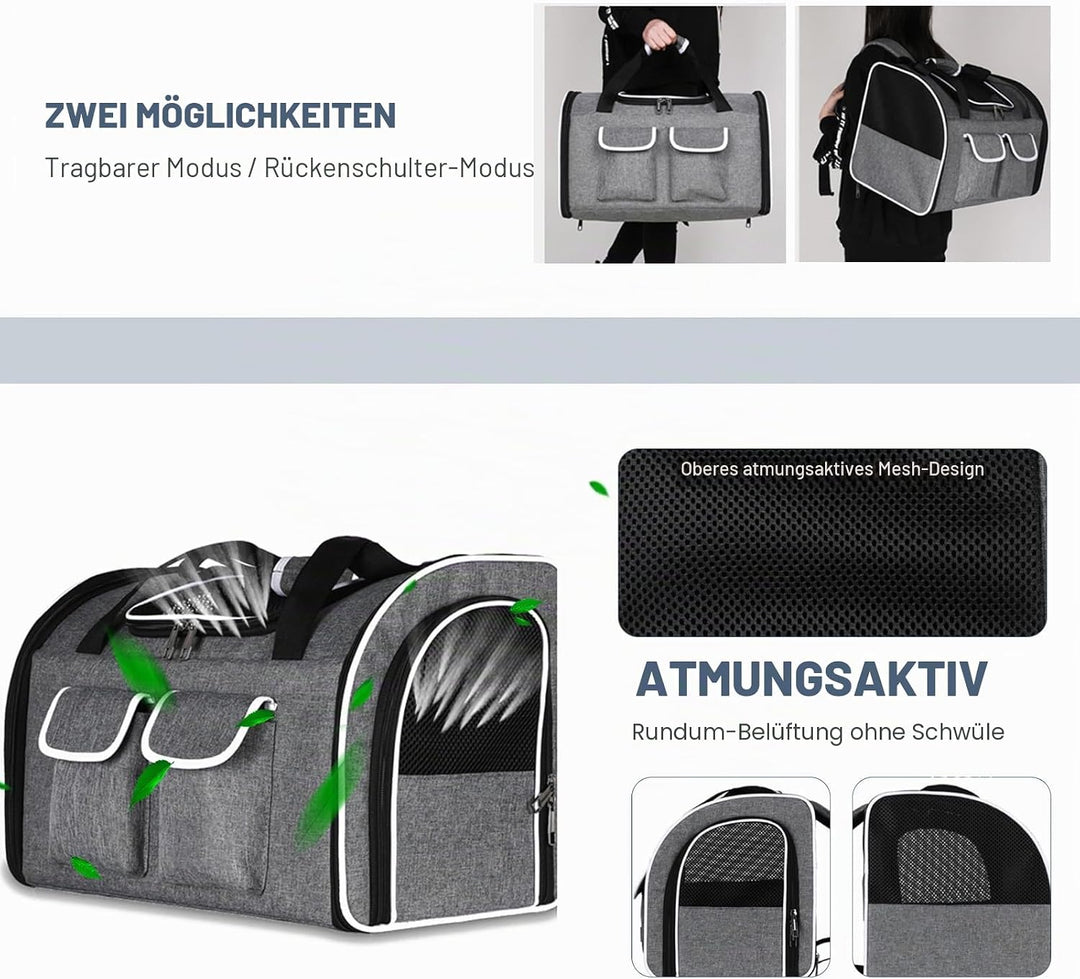 PETCUTE Katzenrucksack Hunderucksack für Katzen und Kleine Hunde,Atmungsaktiv Haustier Rucksack Katz