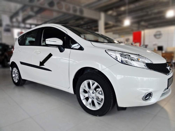 Spangenberg Seitenschutzleisten schwarz passend für Nissan Note II Typ E12 Kombi ab Baujahr 06.2013-