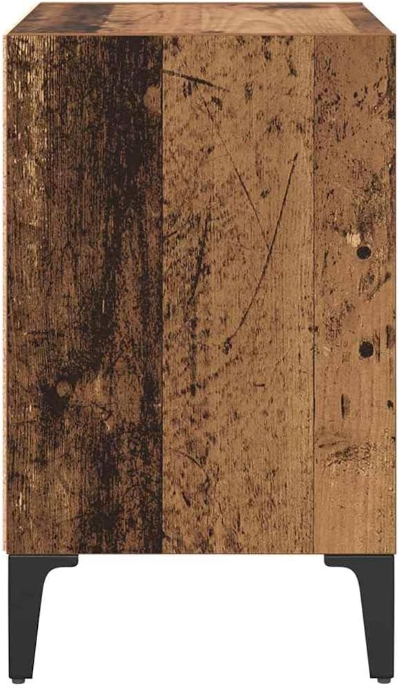 vidaXL Nachttisch Alte Holz 40X30X50 cm Engineering Holz mit Metallbeinen Rustikaler Nachttisch für