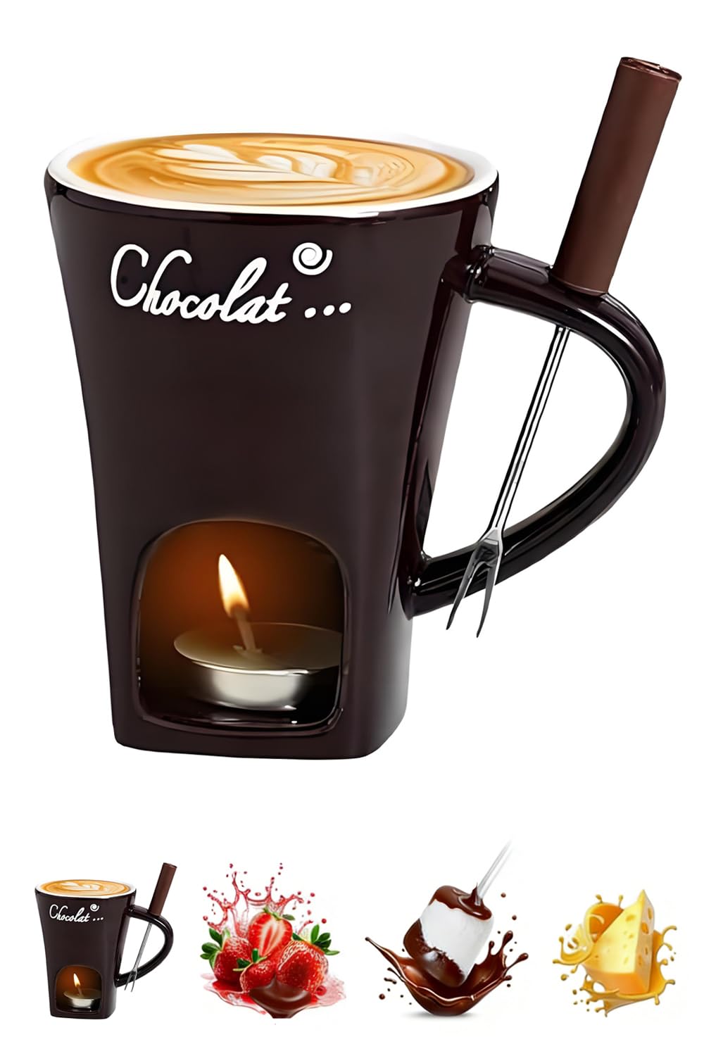 Schokoladenfondue Tasse Schoko Fondueset Fondue Tasse Schokofondue Teelicht Schokofondue Mit Gabeln
