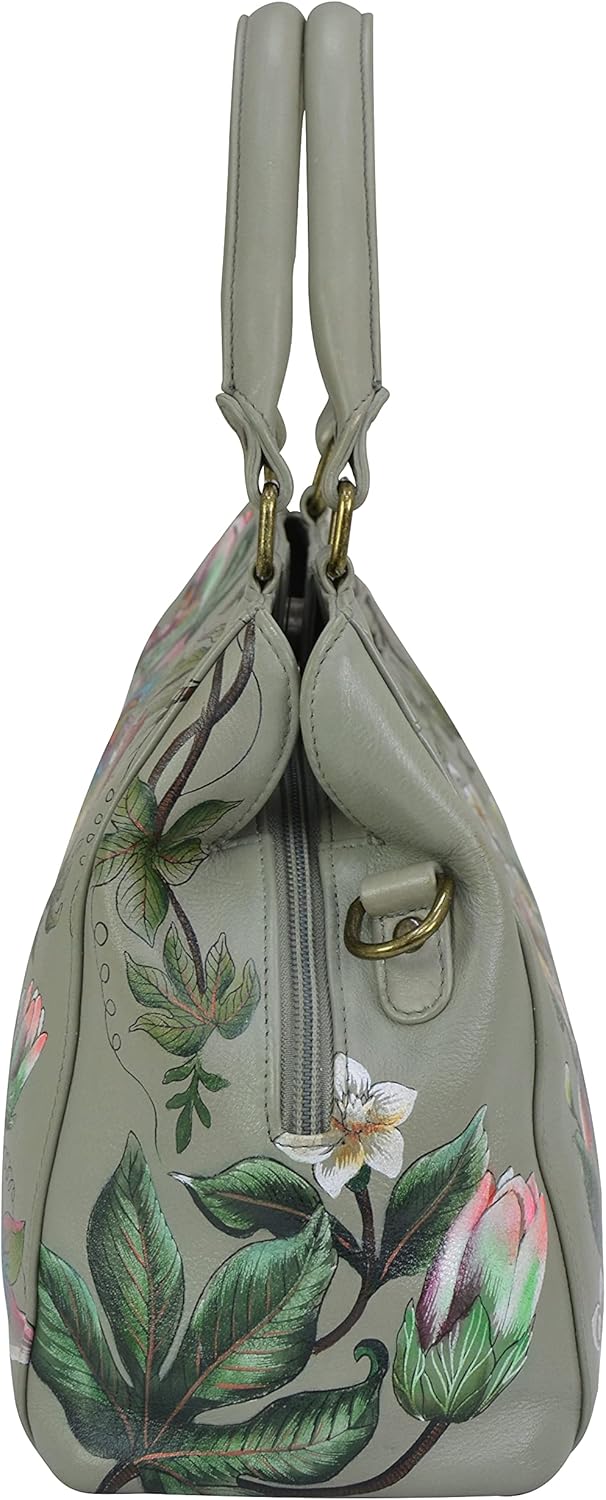 Anuschka Handbemalte Satchel Tasche mit mehreren Fächern aus Echtleder Floral Passion, Floral Passio