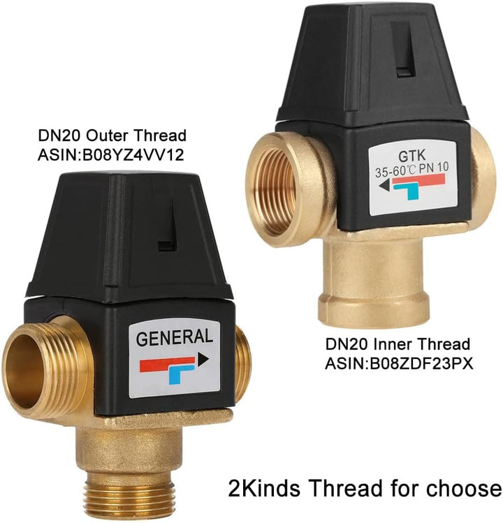 Thermostatisches Mischventil, Solar-Wassererhitzer 3-Wege DN20(G3/4) Aussengewinde Messing Kalt-/War
