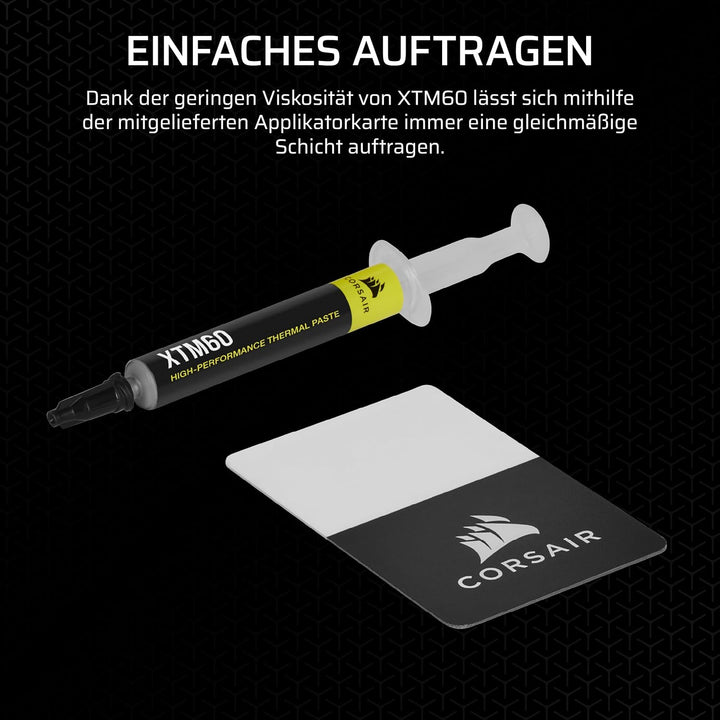 CORSAIR XTM60 Hochleistungs-Wärmeleitpaste für CPU oder GPU, 3g – Geringe Viskosität, Langzeitstabil