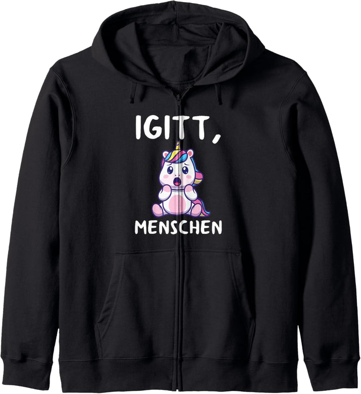 Igitt Menschen Einhorn Lustiges Hasse Menschen Spruch Kapuzenjacke