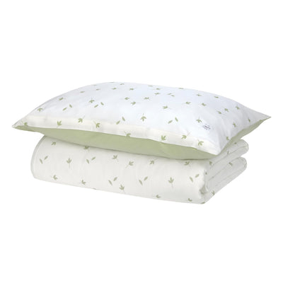 LÄSSIG Kinder Bettwäsche Set aus Single Jersey mit TENCEL™ Lyocell 2-teilig/Bedding Set Leave milky/