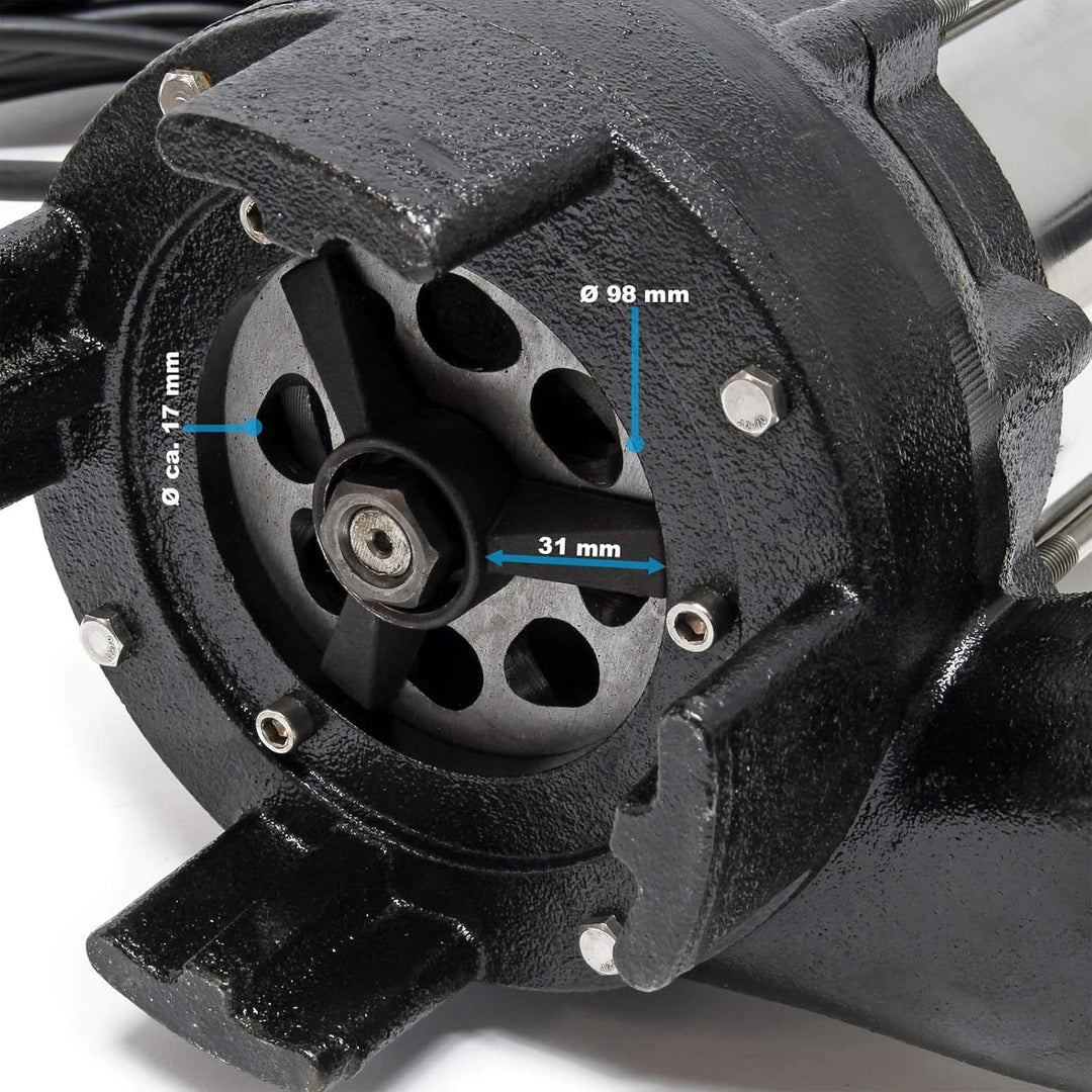 Schmutzwasserpumpe Schwimmerschalter Häcksler 31200 L/h 2200 W Förderhöhe bis 10 m