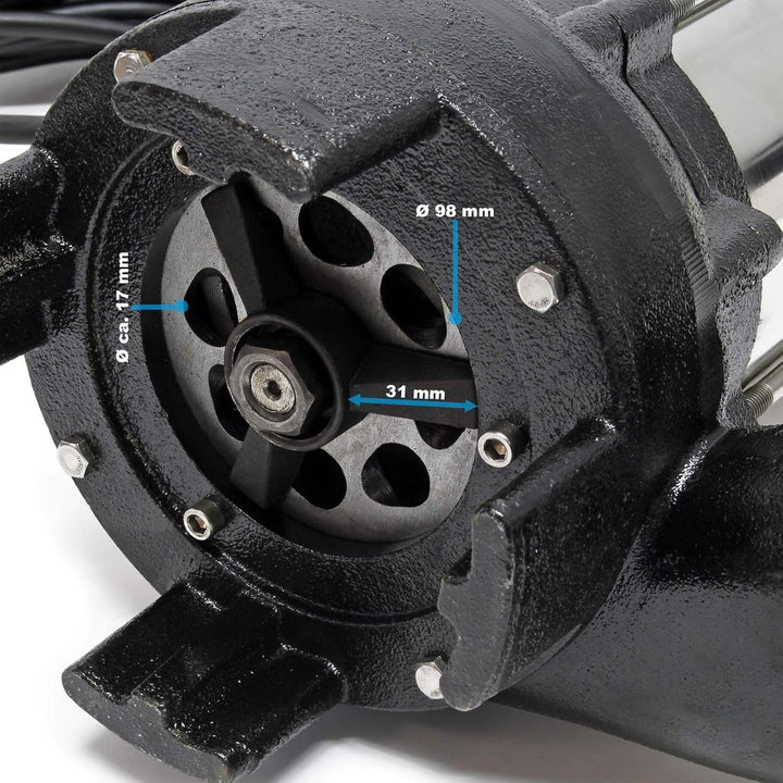 Schmutzwasserpumpe Schwimmerschalter Häcksler 31200 L/h 2200 W Förderhöhe bis 10 m