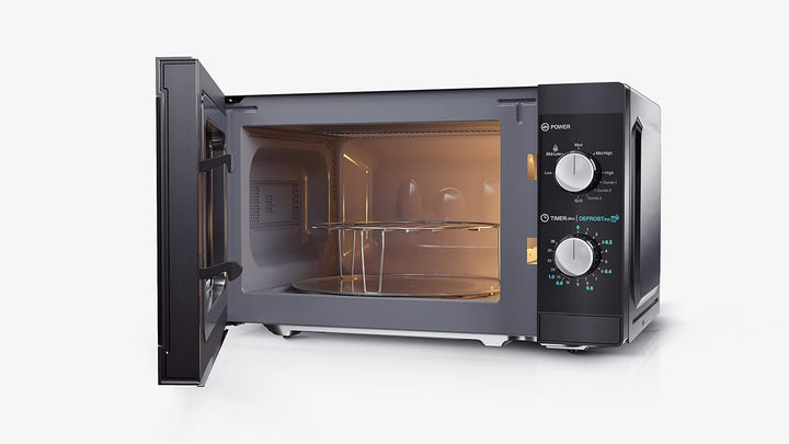Sharp Mikrowelle YC-MG01E-B mit Grill 20L, 800W Mikrowellenleistung, 1000W Grill, Manuelle Steuerung