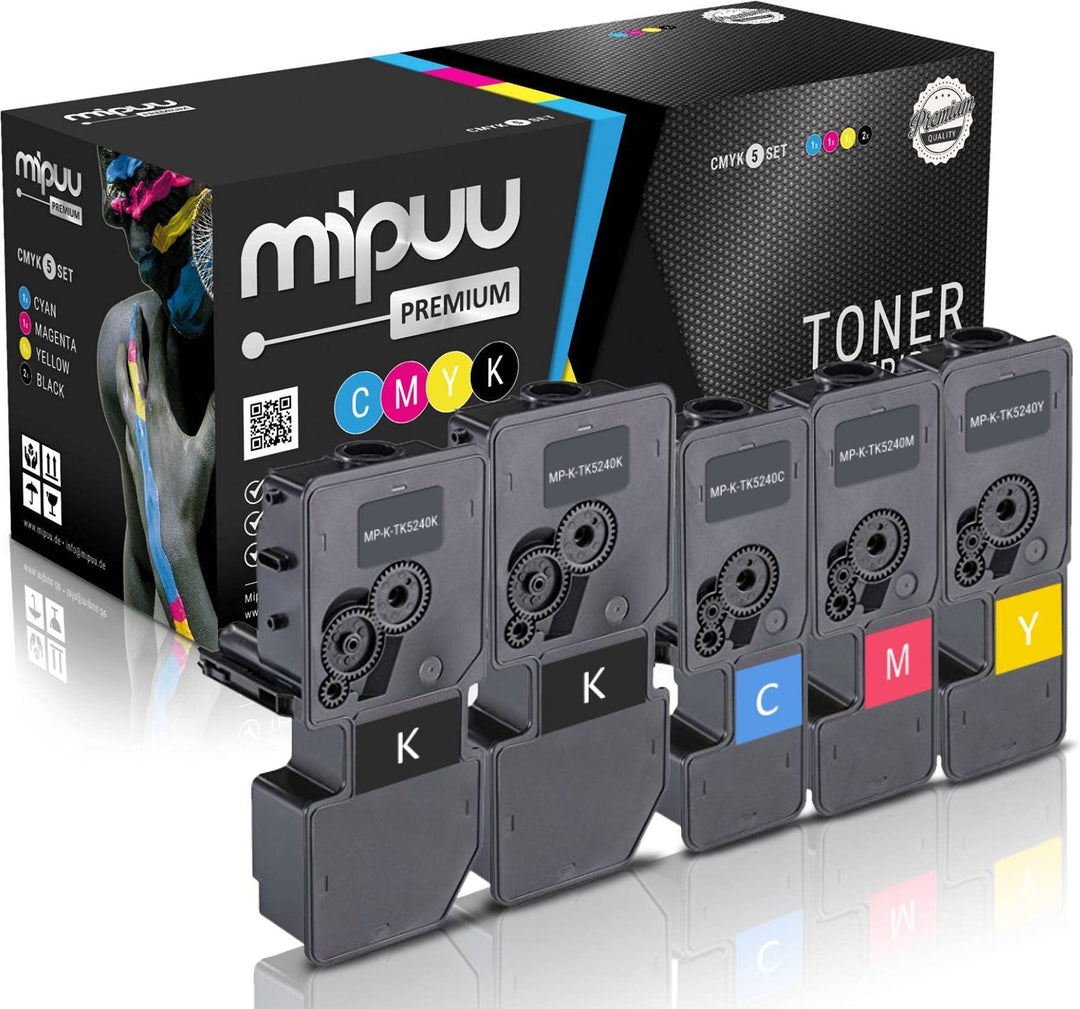 5 Mipuu Toner kompatibel für TK-5240 Set Cyan Magenta Yellow Black passend für Kyocera Ecosys M5526
