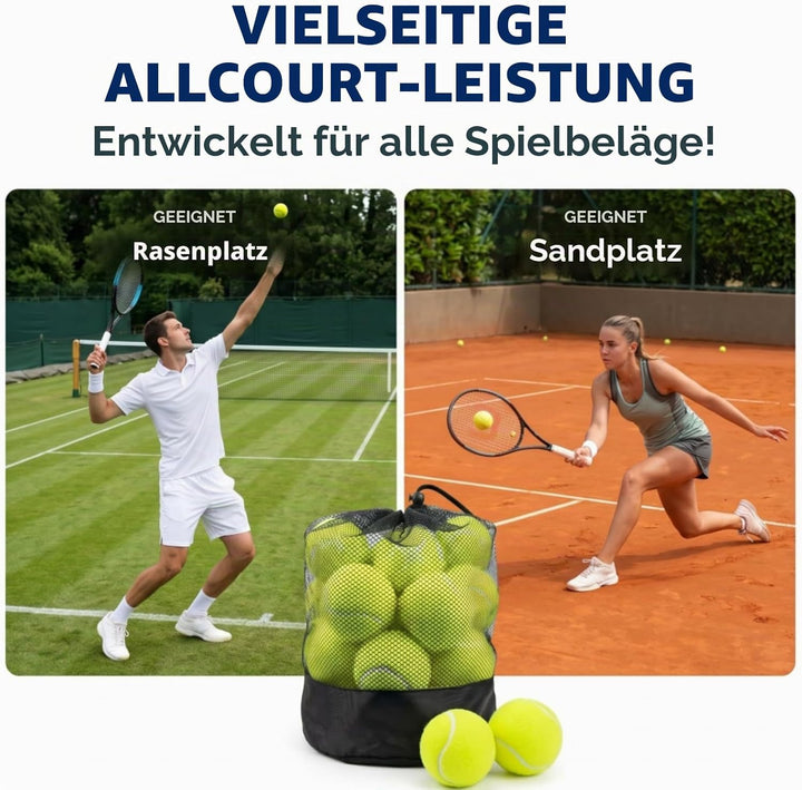 Tebery 20 Stück Tennisbälle mit Mesh-Tragetasche, Tennis Training Übungsbälle Hundespielzeug Spielbä