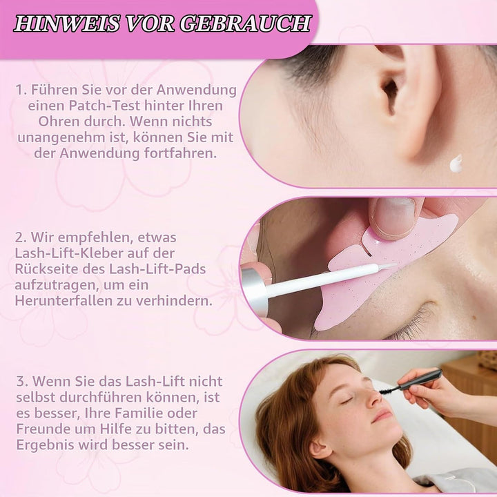 PERMANIA Wimpernlifting Set, Korean Lash Lifting Set, Tuben Design | Pflegende Formel, 2-in-1-Wimper