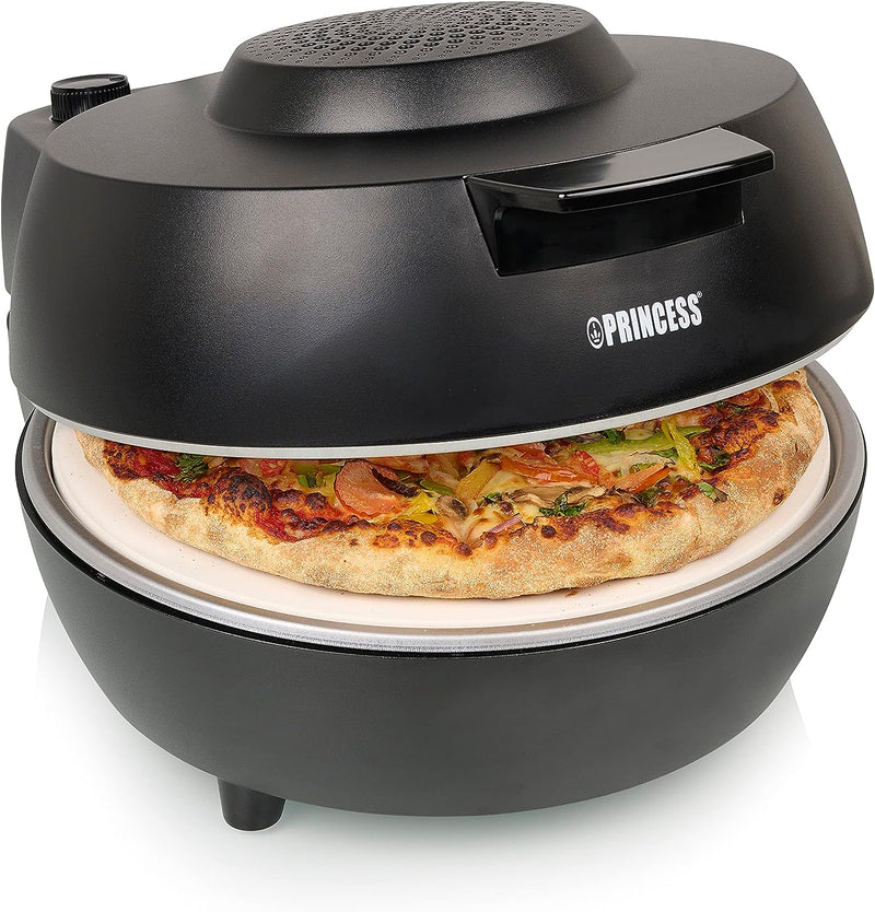 Princess Pizzaofen Pro 115005 – ø30 cm – Echter Pizzastein – Cool-Touch-Gehäuse für sicheren Gebrauc