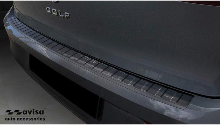 Avisa Schwarz Edelstahl Heckstossstangenschutz kompatibel mit Volkswagen Golf VIII HB 5-türer 2020-