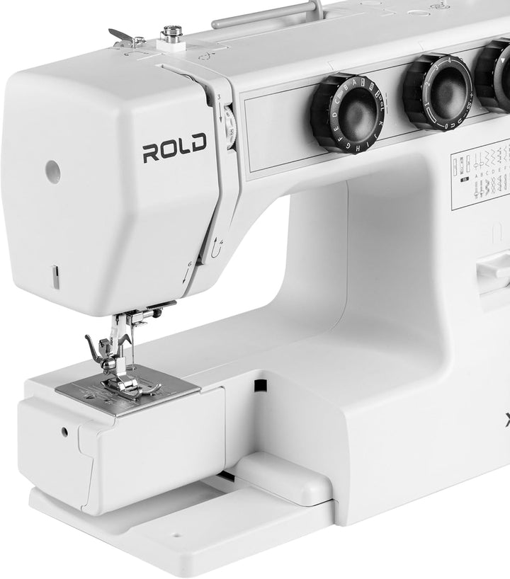 ROLD X27 Mechanische Nähmaschine mit Servomotor – 25 Stichprogramme, Automatischer Nadeleinfädler, L