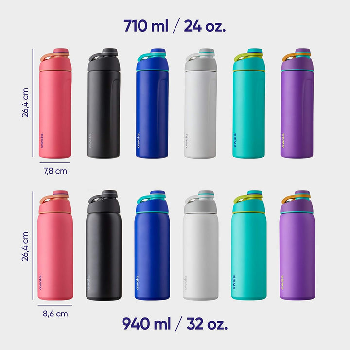 Owala Twist Edelstahl Trinkflasche mit Drehverschluss, 940ml, Neon Basil 940 ml Neon Basil, 940 ml N