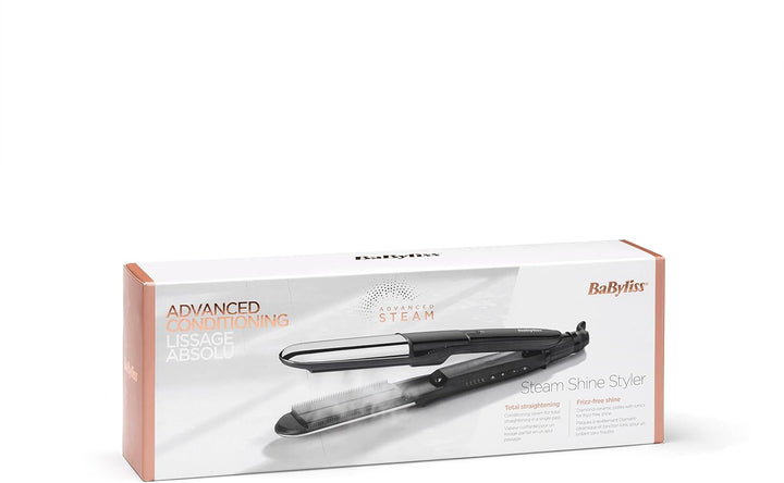 BaByliss Steam Shine Styler, 2-in-1 Dampfglätteisen, für müheloses Glätten oder leichte Locken, ST49