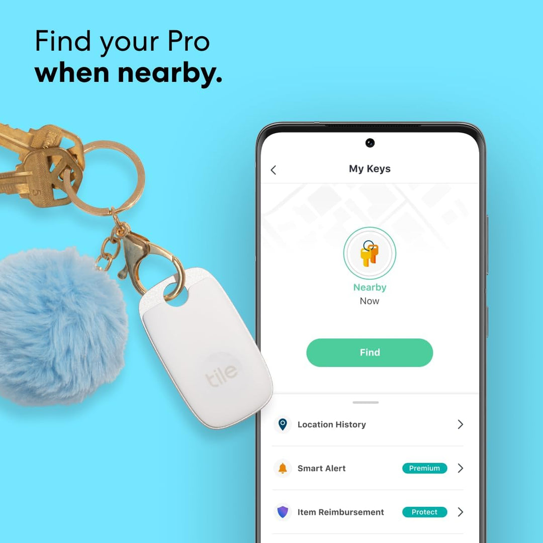 Tile Pro (2022) Bluetooth Schlüsselfinder, 2er Pack, 120m Reichweite, inkl. Community Suchfunktion,