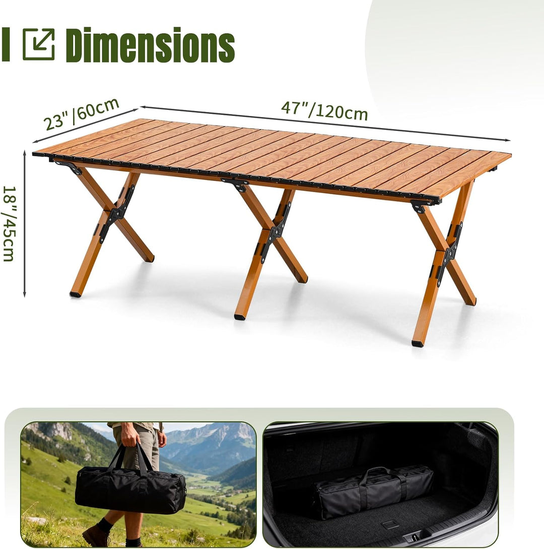 Camping-Tisch, Picknick-Tisch, Klappbar mit Aufbewahrungstasche, Tragbar, Geeignet für Camping, Pick