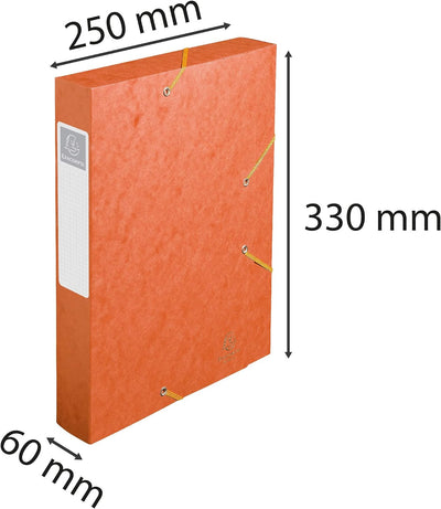 Exacompta 16017H 10er Pack Premium Sammelboxen mit Gummizug 60 mm aus extra starkem Colorspan-Karton