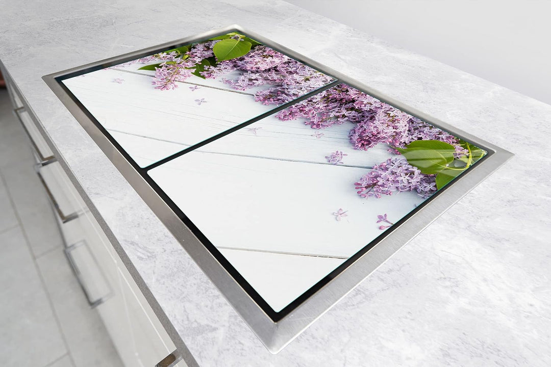 DarHaus Herdabdeckplatten 85x52 Tweiteilig Glas Elektroherd Induktion Herdschutz Spritzschutz Glaspl