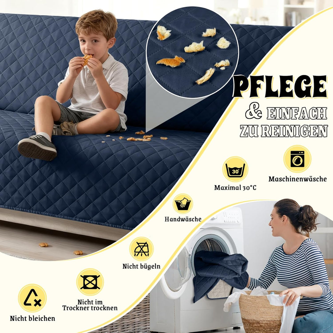 TAOCOCO Sofa Überzug, Sofabezug Wasserdicht Mit Gummiband，Wohnzimmer Anti-Rutsch Gepolsterter Sofasc