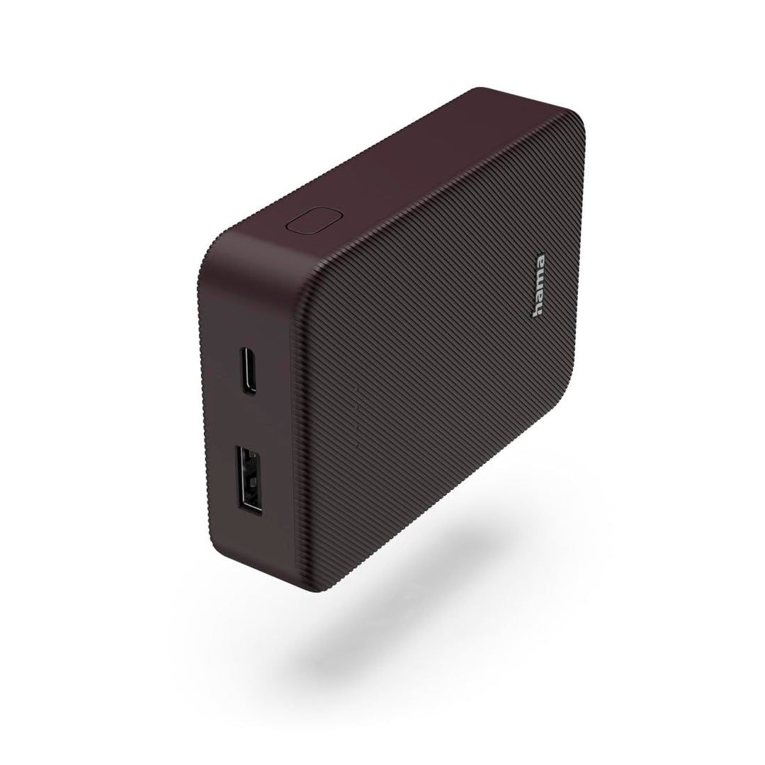 Hama Powerbank Colour 10 10000mAh (externer Akku mit 1x USB C + 1x USB A, Power Pack Zertifiziert, L