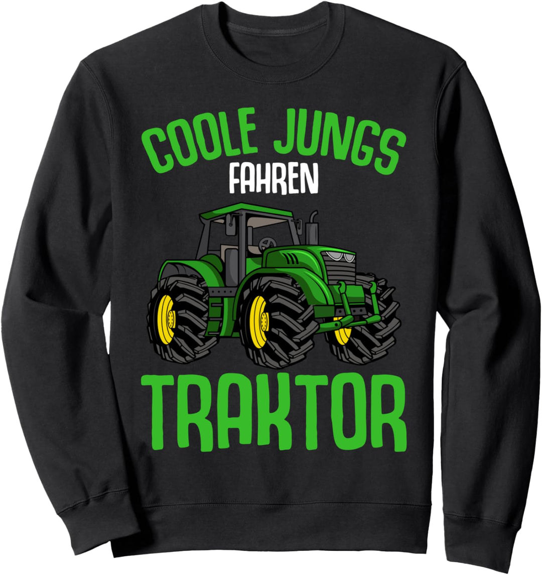 Coole Jungs fahren Traktor Trecker Jungen Kinder Sweatshirt